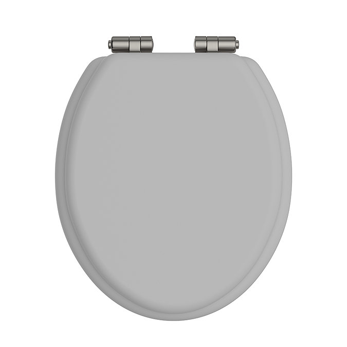 Heritage Soft Close Toilet Seat with Brushed Nickel Hinges - Dove Grey