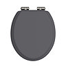 Heritage Soft Close Toilet Seat with Brushed Nickel Hinges - Graphite