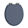 Heritage Soft Close Toilet Seat with Brushed Nickel Hinges - Maritime Blue