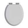 Heritage Soft Close Toilet Seat with Brushed Nickel Hinges - White Gloss