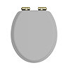 Heritage Soft Close Toilet Seat with Vintage Gold Hinges - Dove Grey