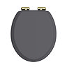 Heritage Soft Close Toilet Seat with Vintage Gold Hinges - Graphite