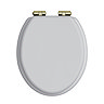 Heritage Soft Close Toilet Seat with Vintage Gold Hinges - White Gloss