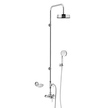 Heritage Somersby Exposed Shower with Deluxe Fixed Riser Kit & Diverter to Handset - Chrome - SSOBDU
