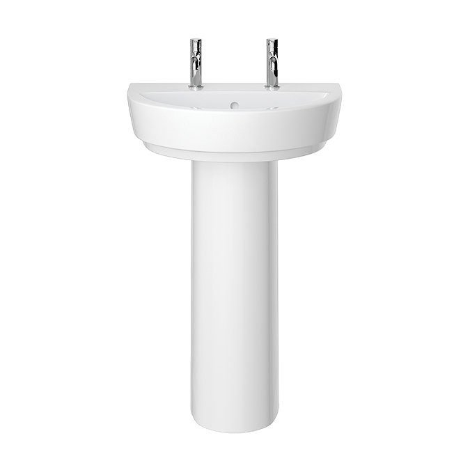 Heritage Stamford 560mm 2TH Basin + Full Pedestal