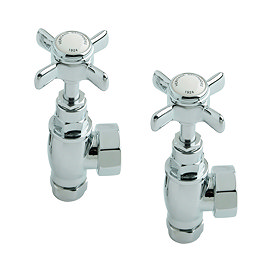 Heritage - Traditional Heated Towel Rail Valves - Chrome - AHC75 Large Image