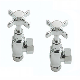Heritage - Traditional Heated Towel Rail Valves - Chrome