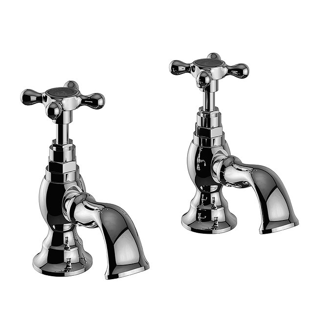 Heritage Trinity Basin Pillar Taps - Chrome - TTRCC00