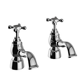 Heritage Trinity Bath Pillar Taps - Chrome