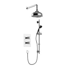 Heritage Trinity Concealed Valve with 8" Fixed Head & Adjustable Riser - Chrome