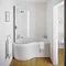 Heritage Unity Curved Shower Bath w Screen & White Front Panel - 1700mm Profile Large Image