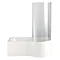 Heritage Unity Curved Shower Bath w Screen & White Front Panel - 1700mm Large Image