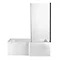 Heritage Venice Square Shower Bath w Screen & White Front Panel - 1700mm Large Image