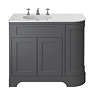 Heritage Wilton Graphite 1000mm Corner LH Vanity with White Marble Effect Basin Top