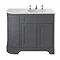 Heritage Wilton Graphite 1000mm Corner RH Vanity with White Marble Effect Basin Top