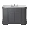 Heritage Wilton Graphite 1200mm Curved Vanity with White Marble Effect Basin Top