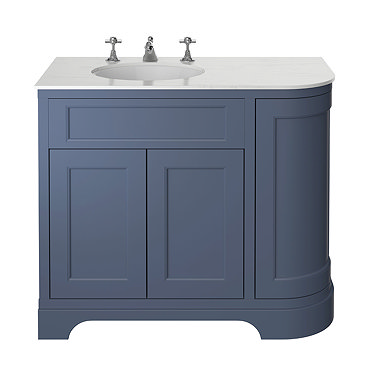 Heritage Wilton Maritime Blue 1000mm Corner LH Vanity with White Marble Effect Basin Top