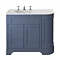 Heritage Wilton Maritime Blue 1000mm Corner LH Vanity with White Marble Effect Basin Top