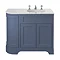 Heritage Wilton Maritime Blue 1000mm Corner RH Vanity with White Marble Effect Basin Top