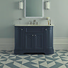 Heritage Wilton Maritime Blue 1200mm Curved Vanity with White Marble Effect Basin Top