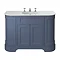 Heritage Wilton Maritime Blue 1200mm Curved Vanity with White Marble Effect Basin Top