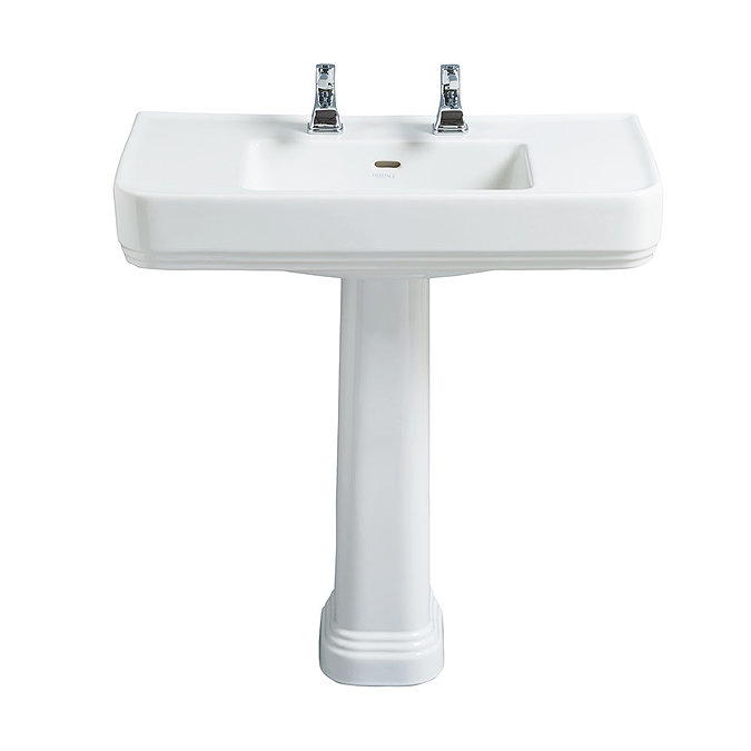 Heritage Wynwood 800mm Large Basin & Pedestal - Various Tap Hole Options Large Image