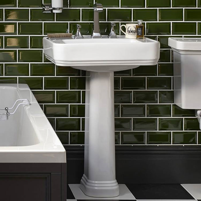 Heritage Wynwood Standard Basin & Pedestal - Various Tap Hole Options Feature Large Image