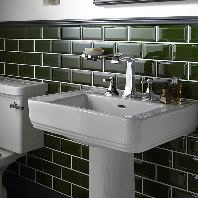 Heritage Wynwood 600mm Standard Basin & Pedestal - Various Tap Hole Options Standard Large Image