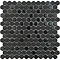 Hex Black Mosaic Tile Sheet - 301 x 297mm  Profile Large Image