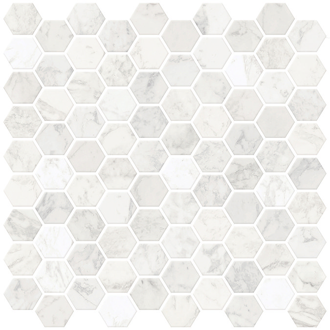 Hexagon Marble Peel & Stick Backsplash Tiles - Pack of 4  Profile Large Image