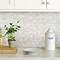 Hexagon Marble Peel & Stick Backsplash Tiles - Pack of 4 Large Image