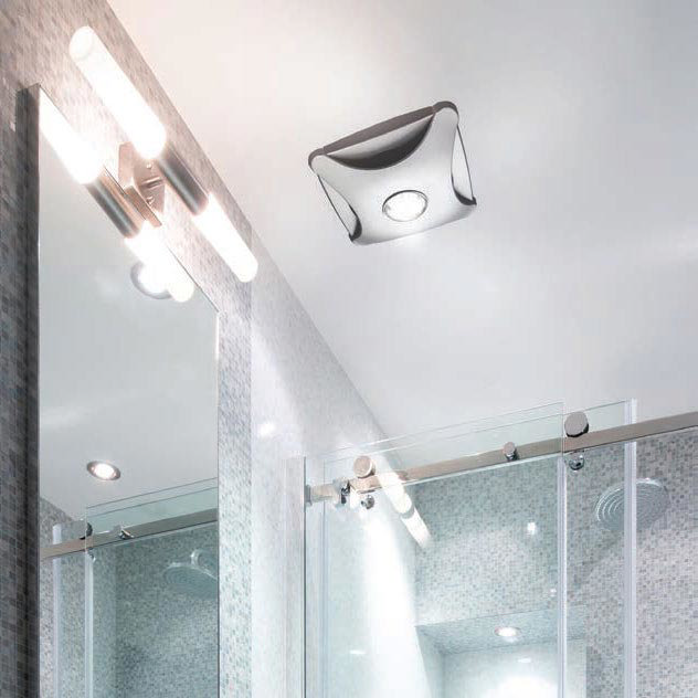 HIB Air-Star Bathroom Ceiling Fan with LED Lights - Matt Silver - 32100  Profile Large Image
