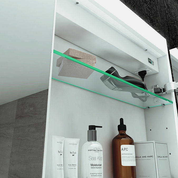 HIB Apex 50 LED Illuminated Mirror Cabinet - 47000 Profile Large Image