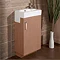 HIB - Athena Cloakroom Floor Standing Unit and Basin - Medium Oak -1380010-9660 Large Image