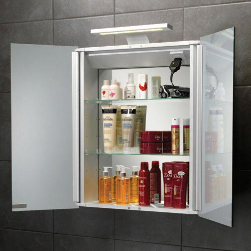 HIB Atomic LED Aluminium Mirror Cabinet - 42700  Feature Large Image