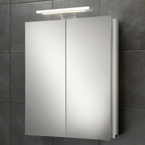 HIB Atomic LED Aluminium Mirror Cabinet - 42700 Large Image