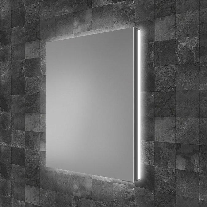 HIB Atrium 50 Semi-Recessed LED Aluminium Mirror Cabinet - 53000 Large Image