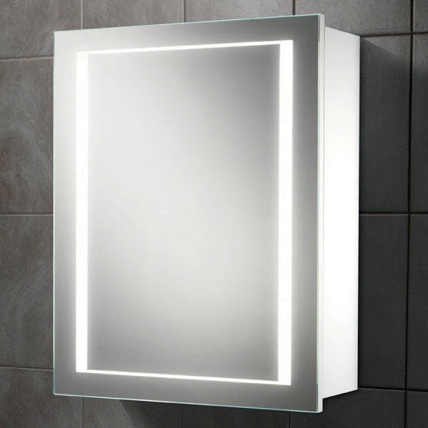 HIB Austin LED Gloss White Mirror Cabinet - 9101900 Large Image
