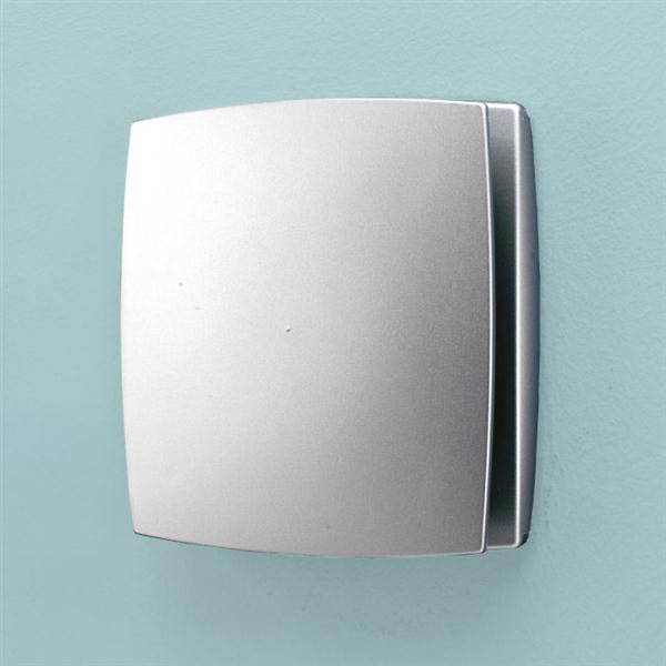 HIB Breeze Wall Mounted Bathroom Fan with Timer & Humidity Sensor - Matt Silver - 31400