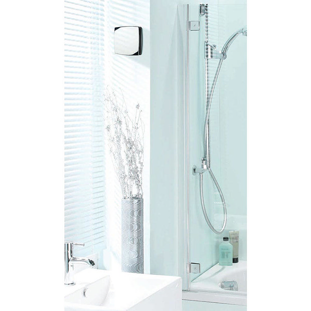 HIB Breeze Wall Mounted Bathroom Fan with Timer Matt Silver 31300
