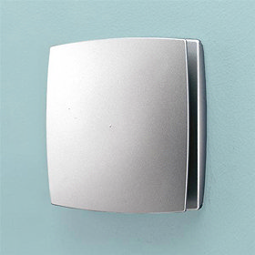 HIB Breeze Wall Mounted Bathroom Fan with Timer - Matt Silver - 31300 Large Image