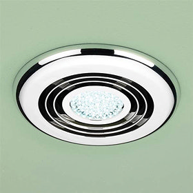 HIB Cyclone Chrome Wet Room Inline Fan with LED Lights - Cool White - 32700 Large Image