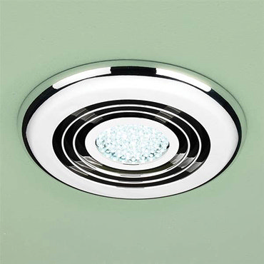 HIB Cyclone Chrome Wet Room Inline Fan with LED Lights - Cool White - 32700  Profile Large Image