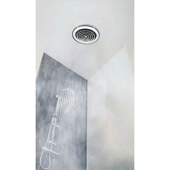 HIB Cyclone Chrome Wet Room Inline Fan with LED Lights - Warm White - 33700  Feature Large Image