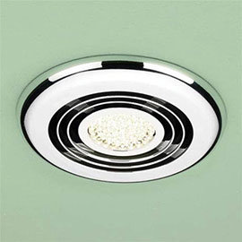 HIB Cyclone Chrome Wet Room Inline Fan with LED Lights - Warm White - 33700 Medium Image