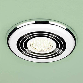 HIB Cyclone Chrome Wet Room Inline Fan with LED Lights - Warm White - 33700 Large Image