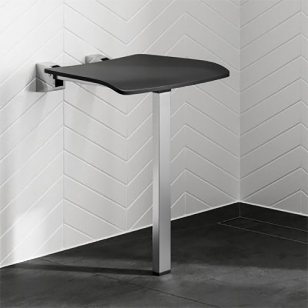 HiB Dark Grey Shower Seat with Support Leg - ACSSDAG01  Feature Large Image