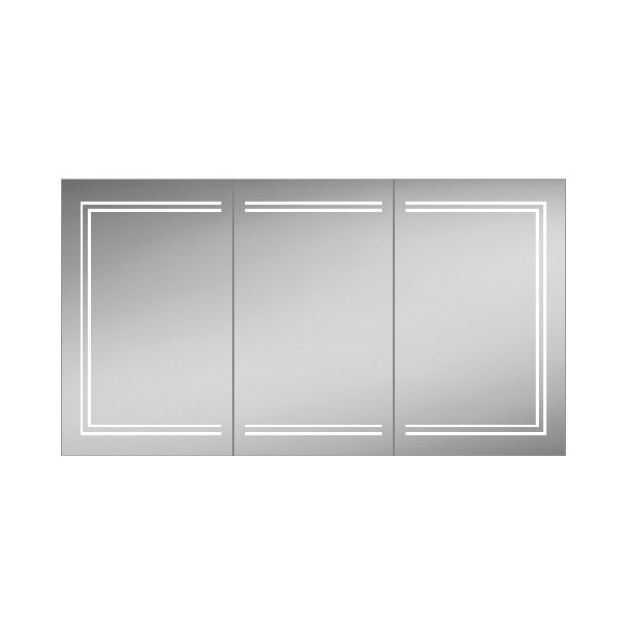 HIB Edge 120 LED Illuminated Aluminium Mirror Cabinet