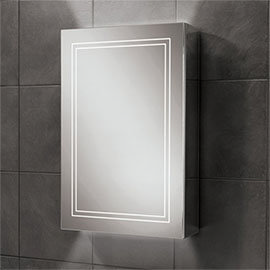 HIB Edge 50 LED Illuminated Aluminium Mirror Cabinet - 49400 Medium Image