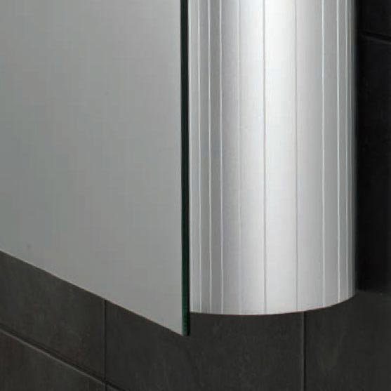 HIB Electron LED Aluminium Mirror Cabinet - 42600  Feature Large Image